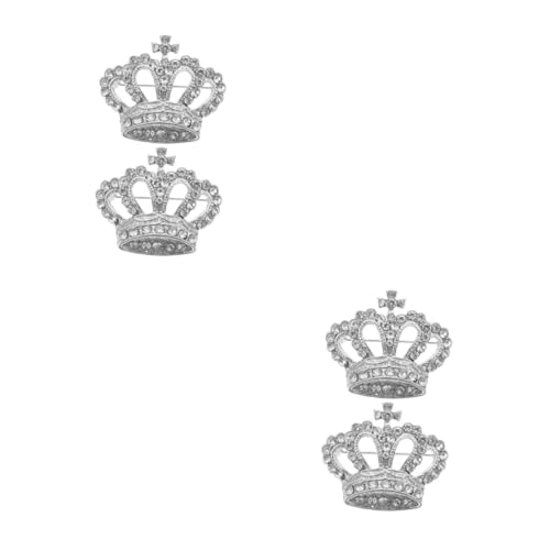 GALPADA 2 Sätze Kronenzirkonbrosche Strass-brosche Schal Brosche Kronenbrosche Dekorative Stifte Damen Brosche Kleid Brosche Korsage Brosche Legierung Silver 2 Stück * 2 von GALPADA