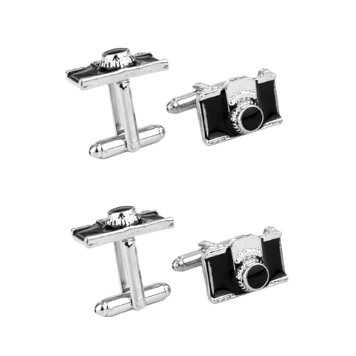 GALPADA 2 Sätze Manschettenknopf Flasche Gürtel Magnet Krawattennadel Nacken Vergoldetes Armband Flachmann Tasten Hemdmanschettenknöpfe Kabelbinder Ratsche Ansteckblume Black 2 Stück * 2 von GALPADA