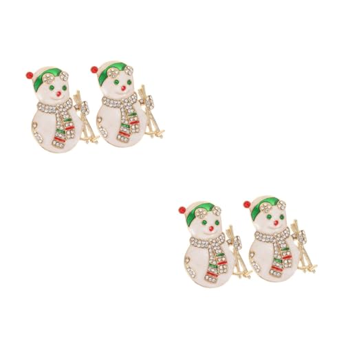GALPADA 2 Sätze Schneemann-weihnachtsbrosche Brosche Aus Emaille Schneemann-corsagen Schal Brosche Schnalle 3d-strickjacke Krippenbrosche Krawattennadel Weiß Zinklegierung 2 Stücke * 2 von GALPADA