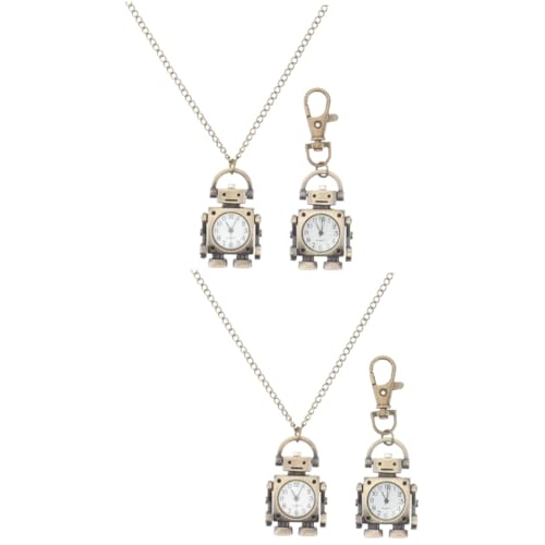 GALPADA 2 Sätze Vintage Schlüsselanhänger genschenkideen Geschenkidee Modische Halsketten für Damen im Trend Mann Halskette Clip-on-Uhr Schlüsselringe Schlüsselbund Retro-Schlüsselanhänger von GALPADA