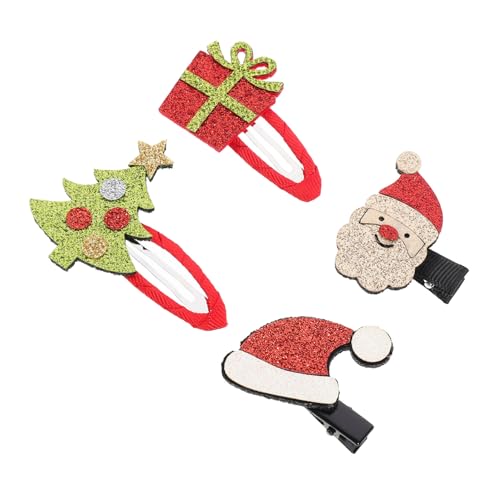 GALPADA 2 Sätze Weihnachtliche Haarklammern Xmas Haarspangen mit Festlichem Muster für Mädchen Glitzernde Haarnadeln für Weihnachtsfeier und Fotos Niedlicher Haarschmuck von GALPADA