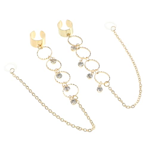 GALPADA 2 Stck Metalldraht Ohrclips Ohrstecker mit Verlust Funktion für Earphones Teiliges Damen Ohrringe mit Kristallverzierung Stilvoll und Langlebig Geeignet für Airpods und Kabellose von GALPADA