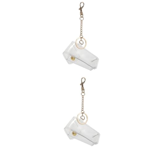 GALPADA 2stücke Eleganter PVC Lippenstift Schlüsselanhänger Mit Transparentem Design Kreatives Kompaktes Pendant Für Schlüssel Oder Taschen Für Lippenbalsam von GALPADA
