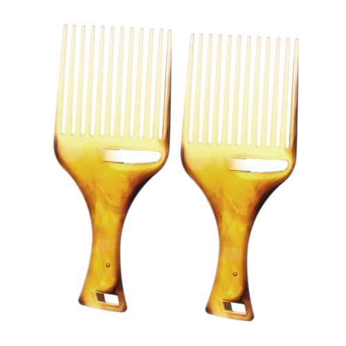 GALPADA 2 Stück Afro Pick Kamm Breit Gezahnt Kunststoff Grobzinkig für Dickes Lockiges Haar Herren Styling Entwirrt und Formt Voluminöse Frisuren von GALPADA