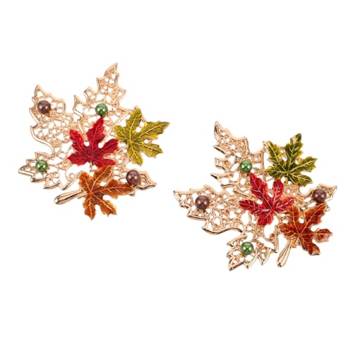 GALPADA 2 Stück Ahornblatt Anstecker Metall Kreative Clips für Damen Stilvolle Accessoires für Herbstmode Cardigans von GALPADA