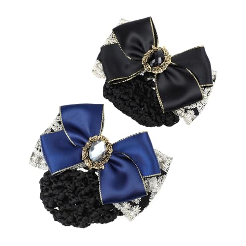 GALPADA 2 Stück Berufliches Haarnetz mit Schleifen dekor Dünnmaschiges Haarnetz mit Elegantem Bowknot für Frauen Leicht Langlebig und Modisch für Hochsteckfrisuren und Ballett dutt von GALPADA