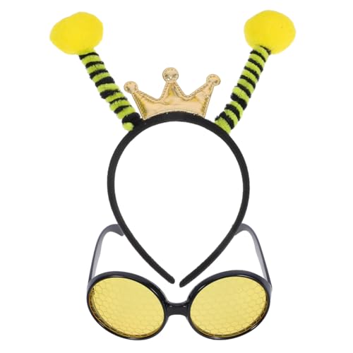GALPADA 2 Stück Bienen Sonnenbrillen und Haarreif Set Dekoratives Festival Kopfschmuck Accessoire für Karneval Kostümparty Ostern und Fasching Leicht und Komfortabel Teiliges Design von GALPADA