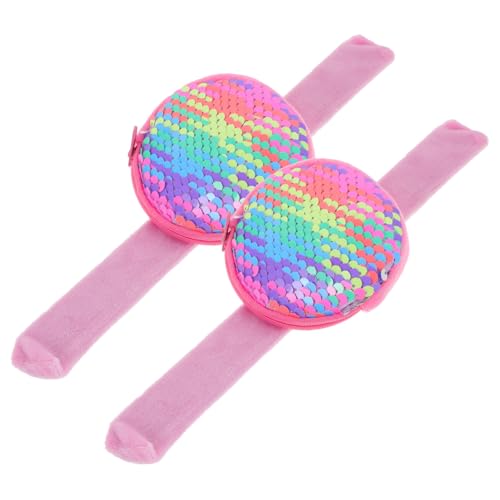GALPADA 2 Stück Bunte Party Slap Bands mit Münzfach Lustige Armband Geldbörse Kindergeburtstag Mitgebsel Zubehör Vielseitig Einsetzbar für Spiel und Feiern von GALPADA