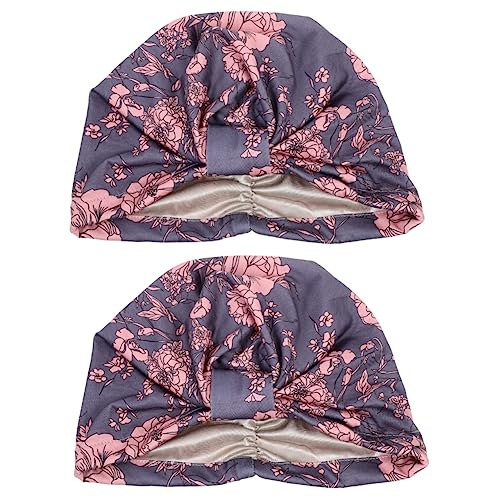 GALPADA 2st Chemotherapie-kappe Schlummertrunk Schals Für Frauen Kopfbedeckung Für Damen Weiche Kappe Turban Mit Blumendruck Zylinder 90% Polyester 10% Spandex Indien Breitseite Fräulein von GALPADA