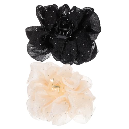 GALPADA 2 Stück Chiffon Haarklammern mit Strass und Schleifen Haarspangen für Damen Styling Accessoires für Party Arbeit Festival und Alltag Komfortabel Leicht Vielseitig von GALPADA
