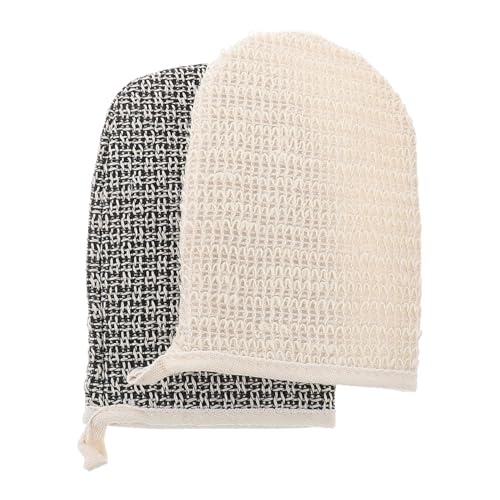 GALPADA 2 Stück Doppelseitige Peelinghandschuhe für Dusche Natürliche Luffa Waschhandschuhe für und Männer Effektive Körperreinigung und Sanfte Hautmassage für Glattere Haut und von GALPADA