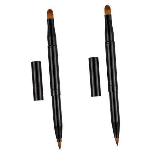 GALPADA 2 Stück Doppelseitiger Lippenpinsel Eyeliner Tragbarer Kosmetikpinsel für Make Up Multifunktional Einfach zu Reinigen mit Kunststoffgriff von GALPADA