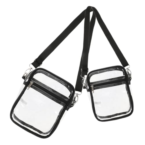 GALPADA 2 Stück Durchsichtige Umhängetaschen mit Reißverschluss Transparente PVC Taschen für Konzerte Sportevents und Festivals Verstellbar für Damen und Herren von GALPADA