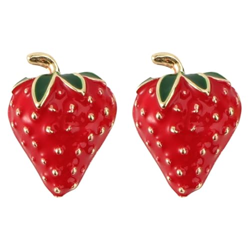GALPADA Erdbeer Ohrringe Für Damen - Versilberte Zirkon-Ohrstecker Im Süßen Erdbeerdesign Perfekte Hochzeitsaccessoires Für Braut Und Brautjungfern von GALPADA