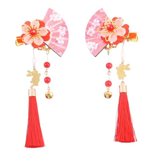 GALPADA 2 Stück Fächer Haarspangen mit Quaste für Damen Japanischer Stil Haarschmuck Perfektes Accessoire für Kostüme und Besondere Anlässe von GALPADA
