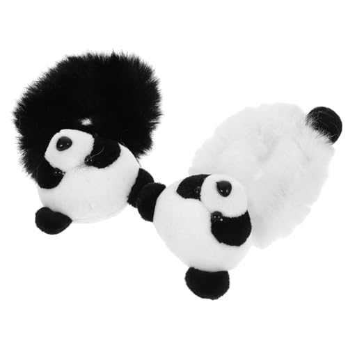 GALPADA 2 Stück Furry Haar Scrunchies Panda Haargummis Plüsch Ponytail Halter für und Mädchen Elastische Haargummis Schwarz und Weiß Süße Haaraccessoires für von GALPADA