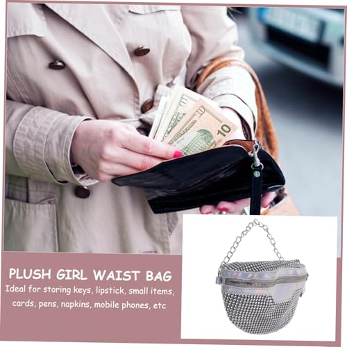 GALPADA 2 Stück Glänzende Bauchtasche Damen Metallic Hüfttasche Modisch Leicht für Shopping Reisen Alltag Ausgehen Festival Silber von GALPADA