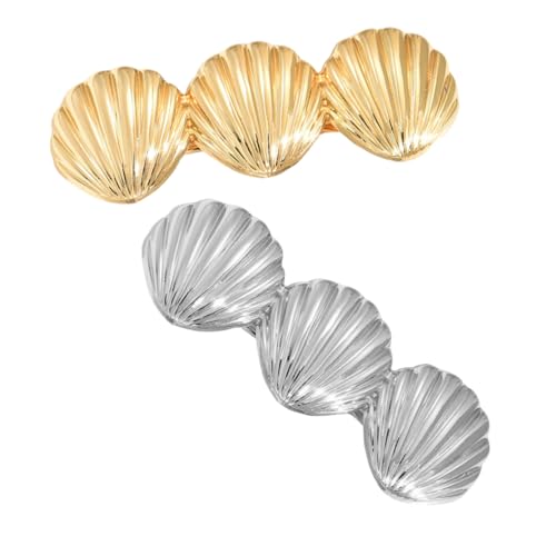 GALPADA 2stücke Metall Shell Haar Clips Für Frauen Goldfarben Französisches Design Dutt Halter Für Dünnes Und Dickes Haar Zubehör von GALPADA