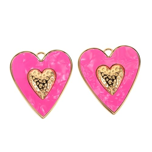 GALPADA 2 Stück Große Herzanhänger aus Edelstahl Liebevolles Design Hautfreundlich Langlebig Schmuckzubehör für DIY Halsketten Armbänder Valentinstag Geschenkideen von GALPADA