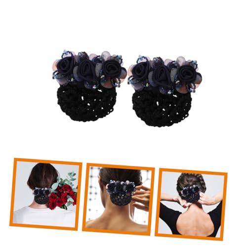 GALPADA 2 Stück Haarnetz Clips für Damen Netzstruktur Haarnetz Haarklammern Leichte Stoff Accessoires für Dutt Styling für Business Uniform und Tägliche Outfits von GALPADA
