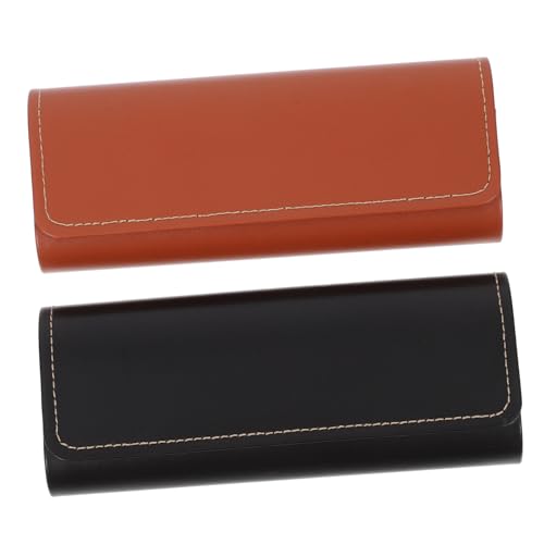 GALPADA 2 Stück Hartschalen Brillenetui Magnetisch Vintage PU Kompakt Tragbar für Damen und Herren Praktische Aufbewahrung für Brillen und Sonnenbrillen von GALPADA