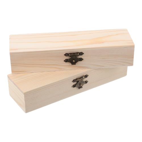 GALPADA 2 Stück Holz Federmäppchen Robuste DIY Stiftebox aus Holz Platzsparend und Langlebig für Schüler und Künstler Praktische Aufbewahrung für Schreibwaren und Bürobedarf von GALPADA