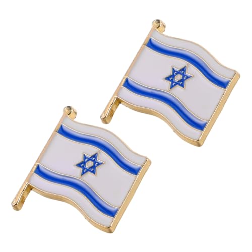 GALPADA 2 Stück Israel Brosche Anstecknadeln Mit US Israel Flagge Schlüsselanhänger Mit Israel Flagge Anstecknadeln Für Herren Für Anzüge Blaue Quadratische Anstecknadel von GALPADA