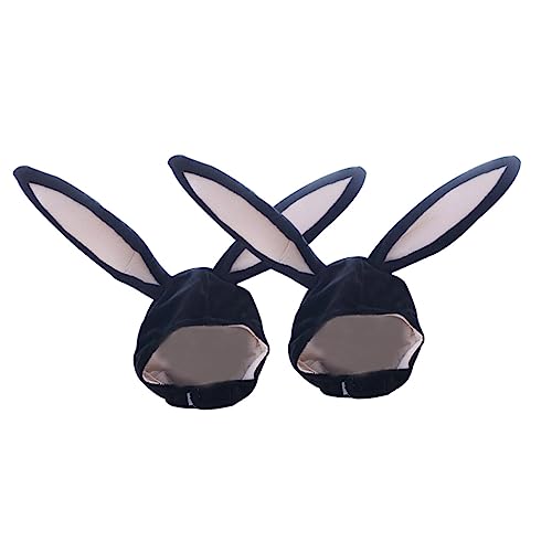 GALPADA 2 Stück Kaninchen Kopfbedeckung Wolfsohren Katzenohren Stirnband Aufblasbare Hasenohren Mütze Muffs Tier Ohrenwärmer Rosa Ohren Kaninchenschwanz Beanie Ohren Bewegliche von GALPADA