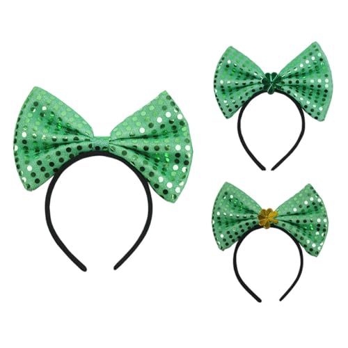 GALPADA 2 Stück Kleeblatt Haarreif mit Schleife für Patrick's Day Maskenball und Partys Hochwertiges Langlebiges Kopfband Leuchtenden Farben für Damen und Mädchen von GALPADA