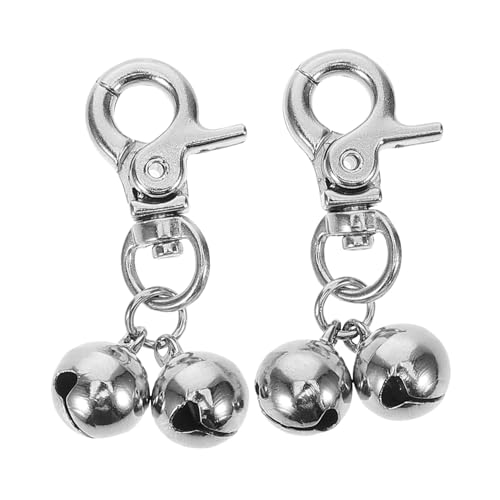 GALPADA 2 Stück Kleine Hundeglocken aus Robuste Haustier Anhänger Langlebige Trainingsglocken Silberfarben DIY Weihnachtsdeko für und Hunde von GALPADA