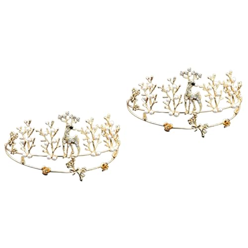 GALPADA 2 Stück Krone Für Frauen Kopfschmuck Brautschmuck Blumen Stirnbänder Geburtstagsdekorationen Junggesellinnen Krone Geburtstagskrone Erwachsene Strass Kopfschmuck Für von GALPADA