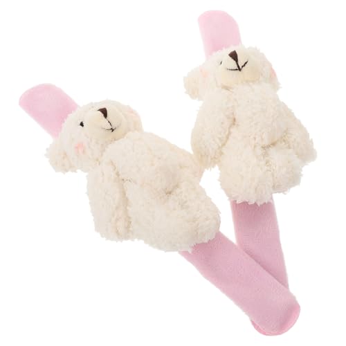 GALPADA 2 Stück Kuscheliges Plüsch Slap Armband Kleine Bären Jungen Mädchen Leichtes Weiches Stoffarmband Verschenken von GALPADA