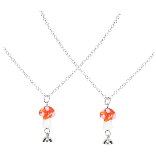 GALPADA 2 Stück Magnetische Partnerkette Teiliges Pilz Anhänger Sweater Halskette für Damen und Herren Freundschaftsketten für Leichtes Design für Herbst und Winter von GALPADA