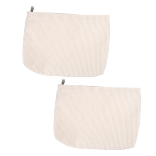GALPADA 2 Stück Make up Tasche Damen Reise Kosmetiktasche mit Sicherem Reißverschluss Leichtes Trendiges Beauty Pouch Waschbeutel für Täglichen Gebrauch und Unterwegs in Cremeweiß von GALPADA