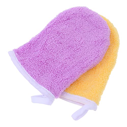GALPADA 2 Stück Gesichtsreinigungshandschuhe aus Mikrofaser Make Up Entferner Tuch Atmungsaktiv und Wasserabsorbierend für Empfindliche Haut für Tägliche Gesichtsreinigung von GALPADA