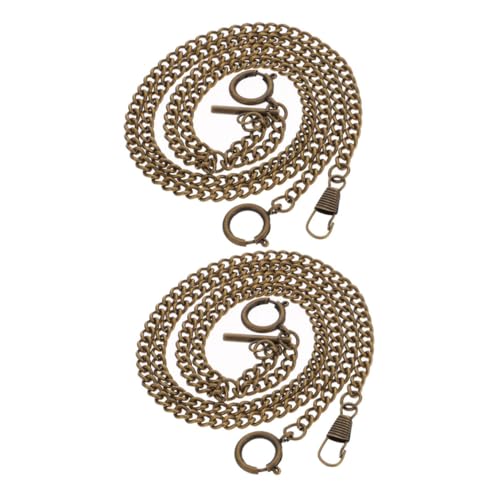 GALPADA 2 Stück Metal Taschenuhrkette Herren Vintage Stil O link Sicherer Verschluss Robuste Metallkette Modisches Accessoire für Kleidung und Taschenuhren von GALPADA