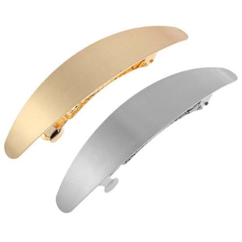 GALPADA 2 Stück Metallic Haarklammern Schlichte Ovale Haarklammern mit Gebürstetem in Gold und Silber Modische Damen Haarschmuck Clips für Hochzeit Party Alltag von GALPADA