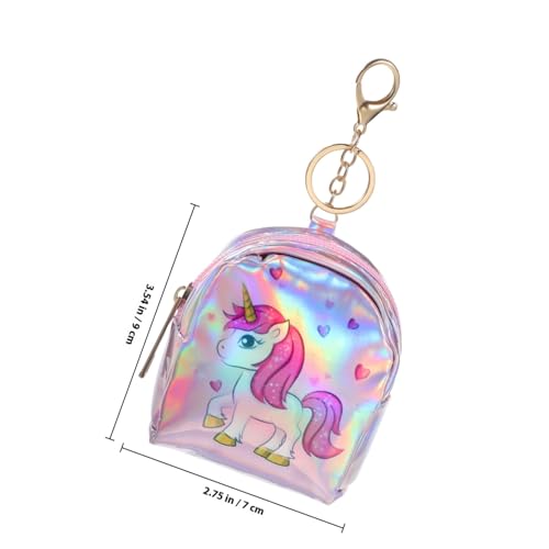 GALPADA 2 Stück Mini Geldbörse Einhorn mit Schlüsselanhänger Kleines Glänzendes Münzfach Portemonnaie für Damen und Mädchen Leichtes Reiseetui mit Reißverschluss Praktisches Kleines von GALPADA