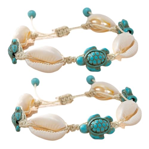 GALPADA Einzigartiges Fußkettchen Aus Meeresschildkrötenpanzer Armband Aus Natürlichen Muschelperlen Für Damen Schmuck Für Den Strand Und Die Freizeit von GALPADA