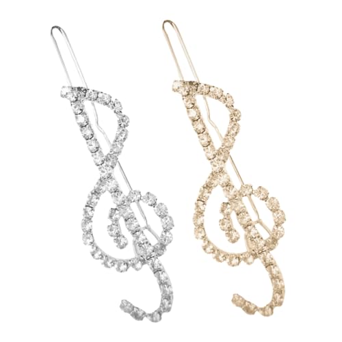 GALPADA 2 Stück Musical Note Hair Accessoires Urlaub Haarspangen geformt Haarspangen für Damen Haarklammern bunt Musiknoten-Haarspange Haarschmuck aus Strass Haarspange Strass Strasssteine von GALPADA
