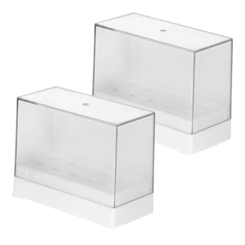 GALPADA 2 Stück Nagelbohrer Aufbewahrungsbox Kunststoff Staubdicht Organizer für Schleifbits Nagelfräserbits Nagelpflege Zubehör Kompakt und Langlebig von GALPADA