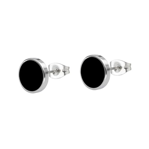 GALPADA 2 Stück Ohrstecker Silber Geometrisch Flach Schraubverschluss Unisex Sicherer Halt Leichter Schmuck von GALPADA
