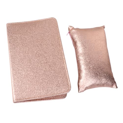 GALPADA 2 Stück PU Leder Handkissen Teilig Faltbar Waschbar Nagel Handauflage Kissen Weiches Maniküre Handpolster Armstütze Komfortables Nagelkunst Zubehör für Salon Zuhause Gold von GALPADA
