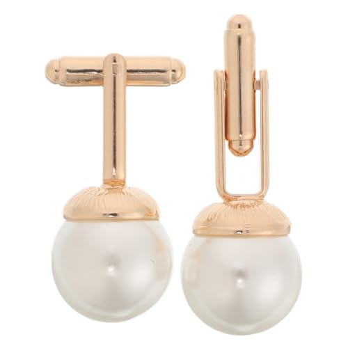 GALPADA 2 Stück Perlen Manschettenknöpfe für Herren Teiliges Präzise Gefertigt Edles Design Geeignet für Business Hemden Hochzeiten Festliche Anlässe Stilvoller Schmuck von GALPADA