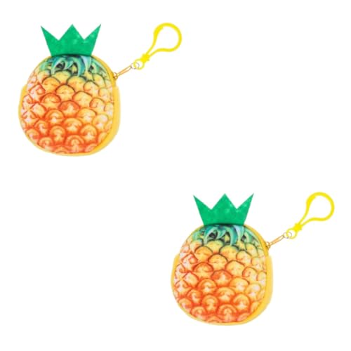 GALPADA 2stücke Cartoon Fuzzy Plüsch Münzgeldbörse Im Ananas-Design Mini Geldbeutel Mit Schlüsselanhänger Für Mädchen Für Kleingeld Lippenstift Und Id-Karten von GALPADA