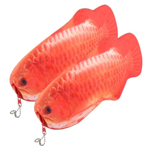 GALPADA 2 Stück Plüsch Federmäppchen Teilig Cartoon Fisch Design Große Kapazität Stifttasche mit Reißverschluss Schüler Schreibwaren Organizer von GALPADA
