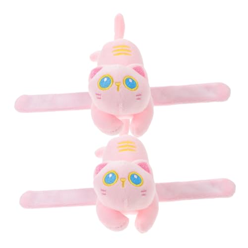 GALPADA 2 Stück Plüsch Slap Armband Katze Weiches Cartoon Tier Armband Kindersicheres Einfach Anzulegen Party für Katzenliebhaber von GALPADA