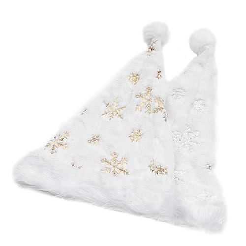 GALPADA 2 Stück Plüsch Weihnachtsmannmütze Wintermützen Für Weihnachtskostüme Für Erwachsene Weihnachtsmannmützen Für Erwachsene Weihnachtsmann Dekoration Weihnachtsdeko Outfits von GALPADA