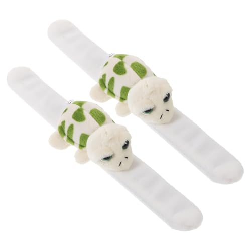 GALPADA 2 Stück Plüsch-schnapparmband Schildkröte Weiches Kuscheltier-armband Strapazierfähiges Hautfreundliches Material Lustiges Partygeschenk für Kindergeburtstag und Kostümpartys von GALPADA
