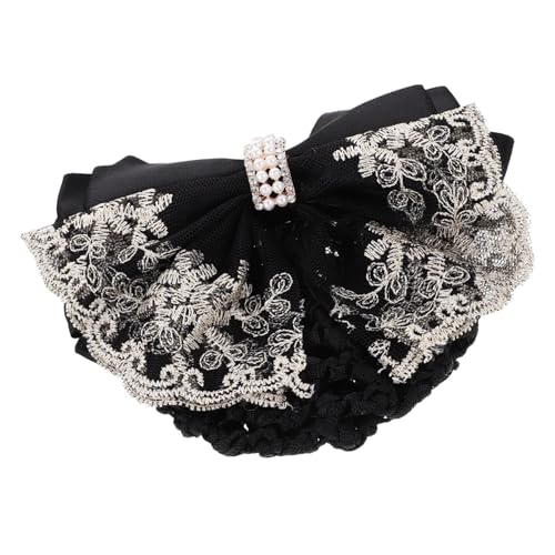 GALPADA 2 Stück Professionelle Haarklammer Dutt Haarnetz mit Schleifen Design Teiliges Schnelles Befestigen Eleganter Haarschmuck für Damen für Beruf Uniform und Festliche Anlässe von GALPADA
